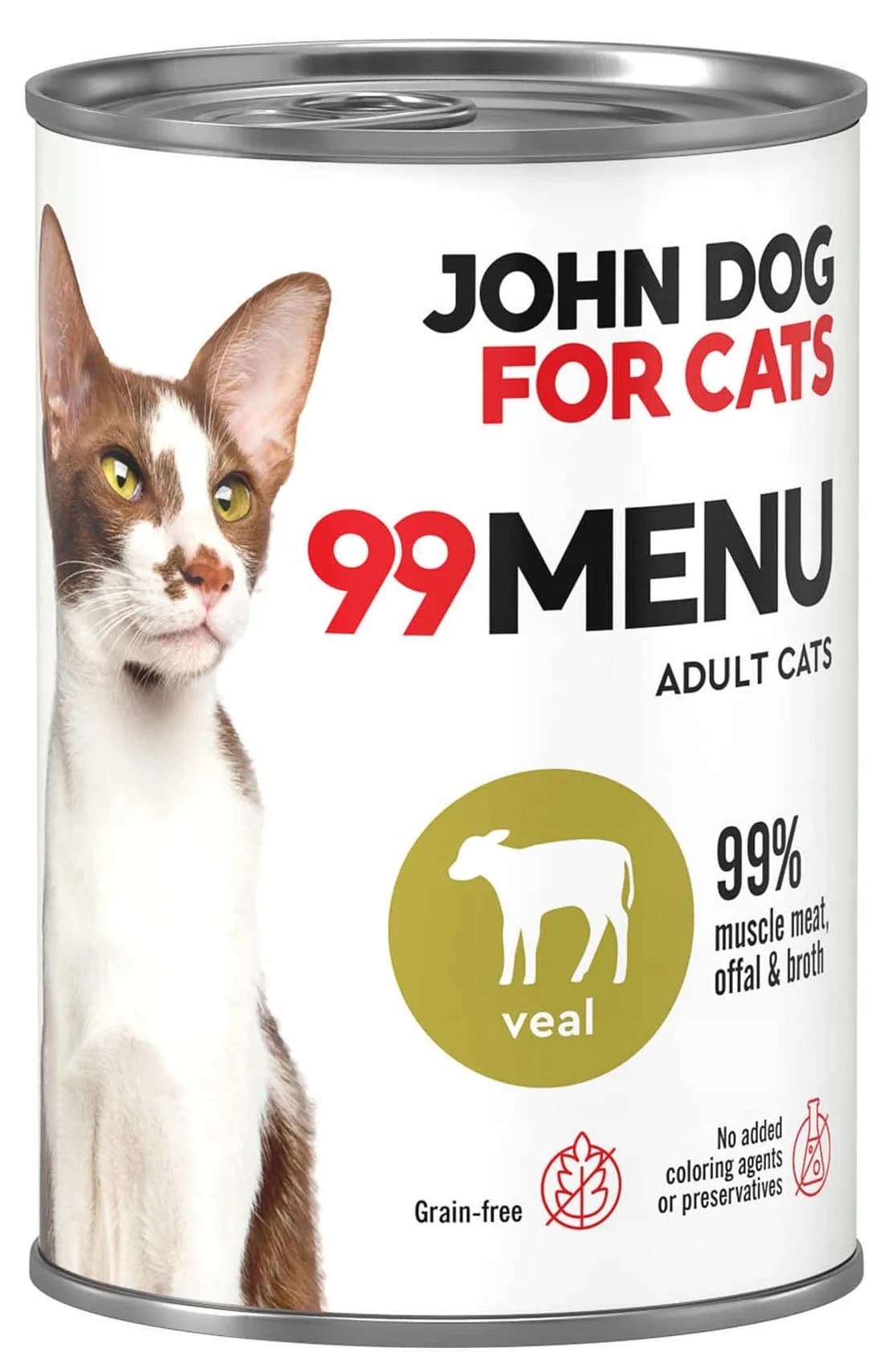 John Dog for Cats 99 MENU karma mokra z kurczakiem i cielęciną dla dorosłych kotów 400 g