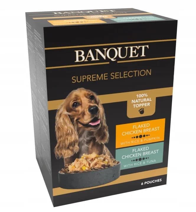 Banquet Box Supreme Selection karma mokra z kurczakiem, ryżem, tuńczykiem i dynią dla psów 6x100 g