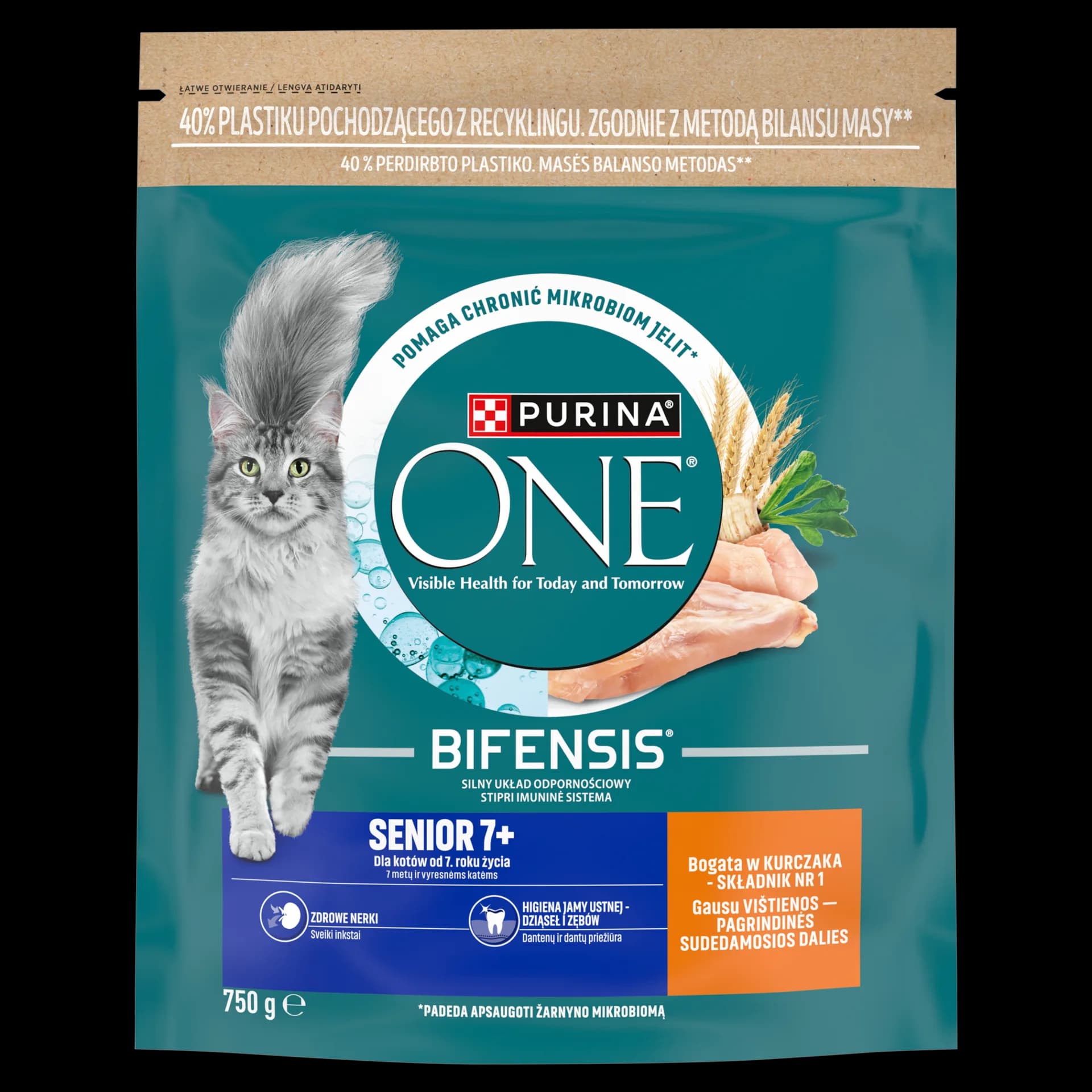 PURINA ONE Bifensis Senior 7+ Karma dla kotów bogata w kurczaka 750 g