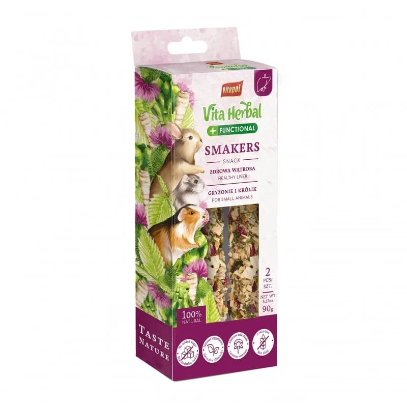 Vita Herbal Functional Smakers dla Gryzoni i Królika dla zdrowej wątroby 2 szt/90 g