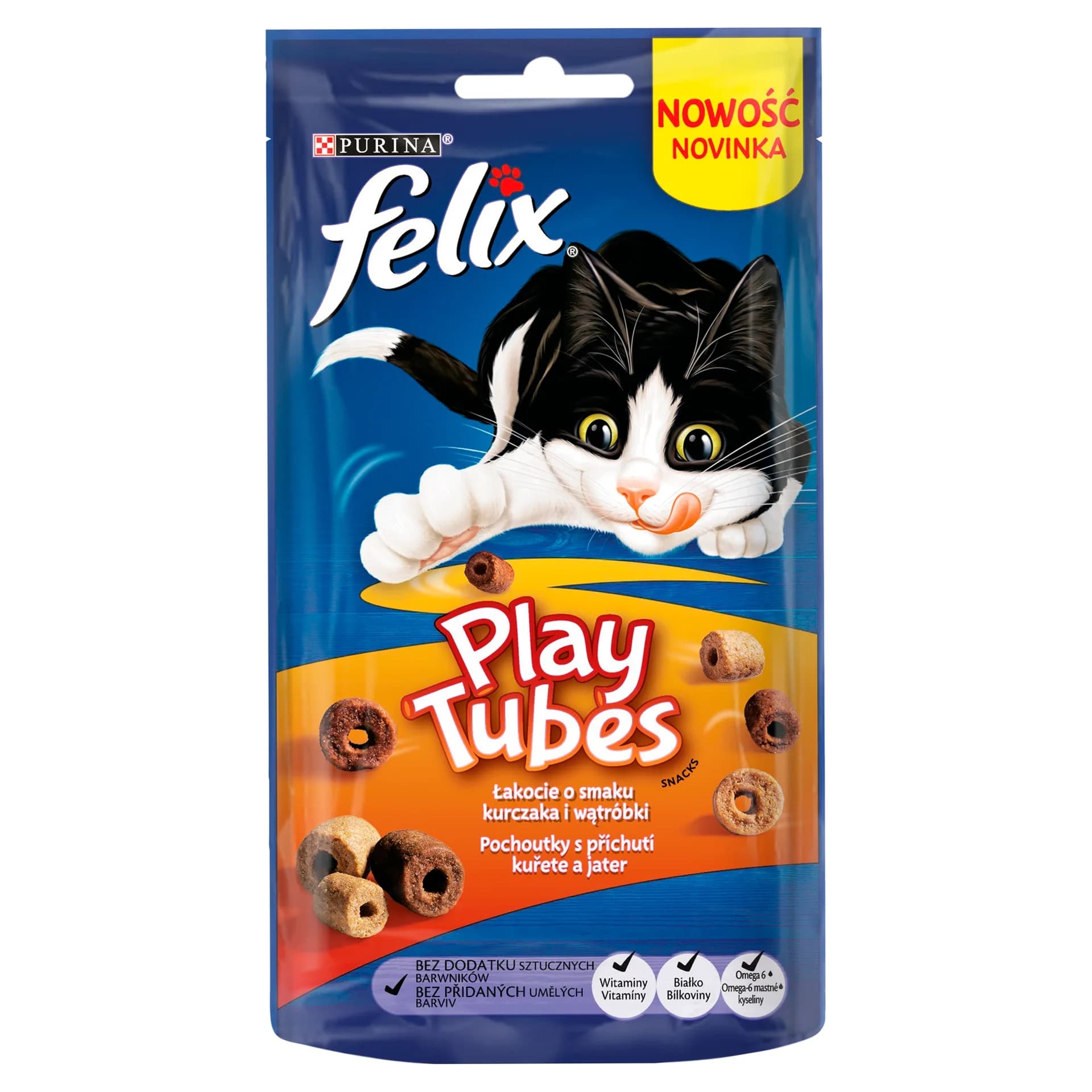 Przysmak FELIX Play Tubes o smaku kurczaka i wątróbki 50 g