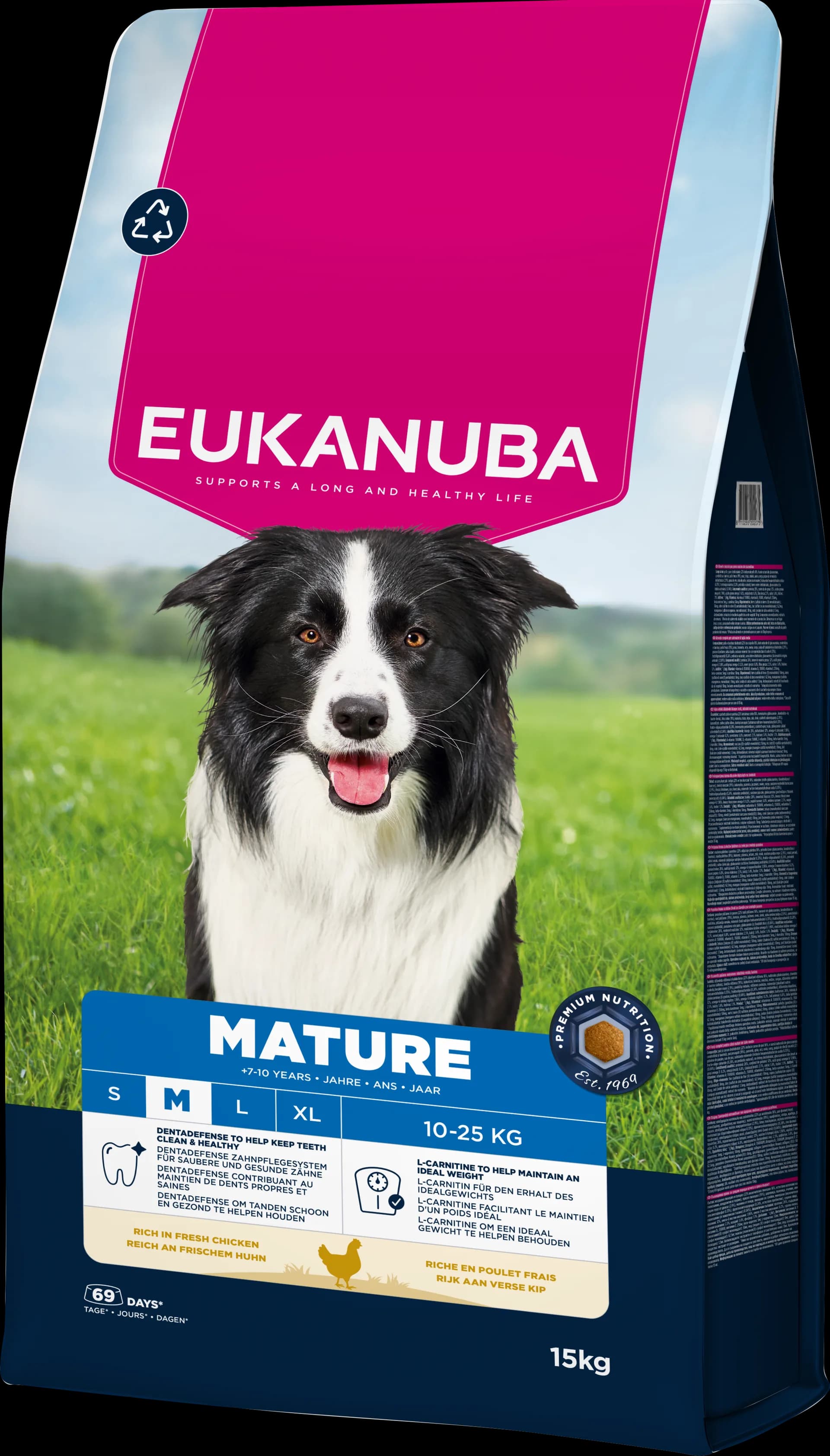 Eukanuba dog life care adult sucha karma dla dojrzałych psów średnich ras kurczak 15 kg