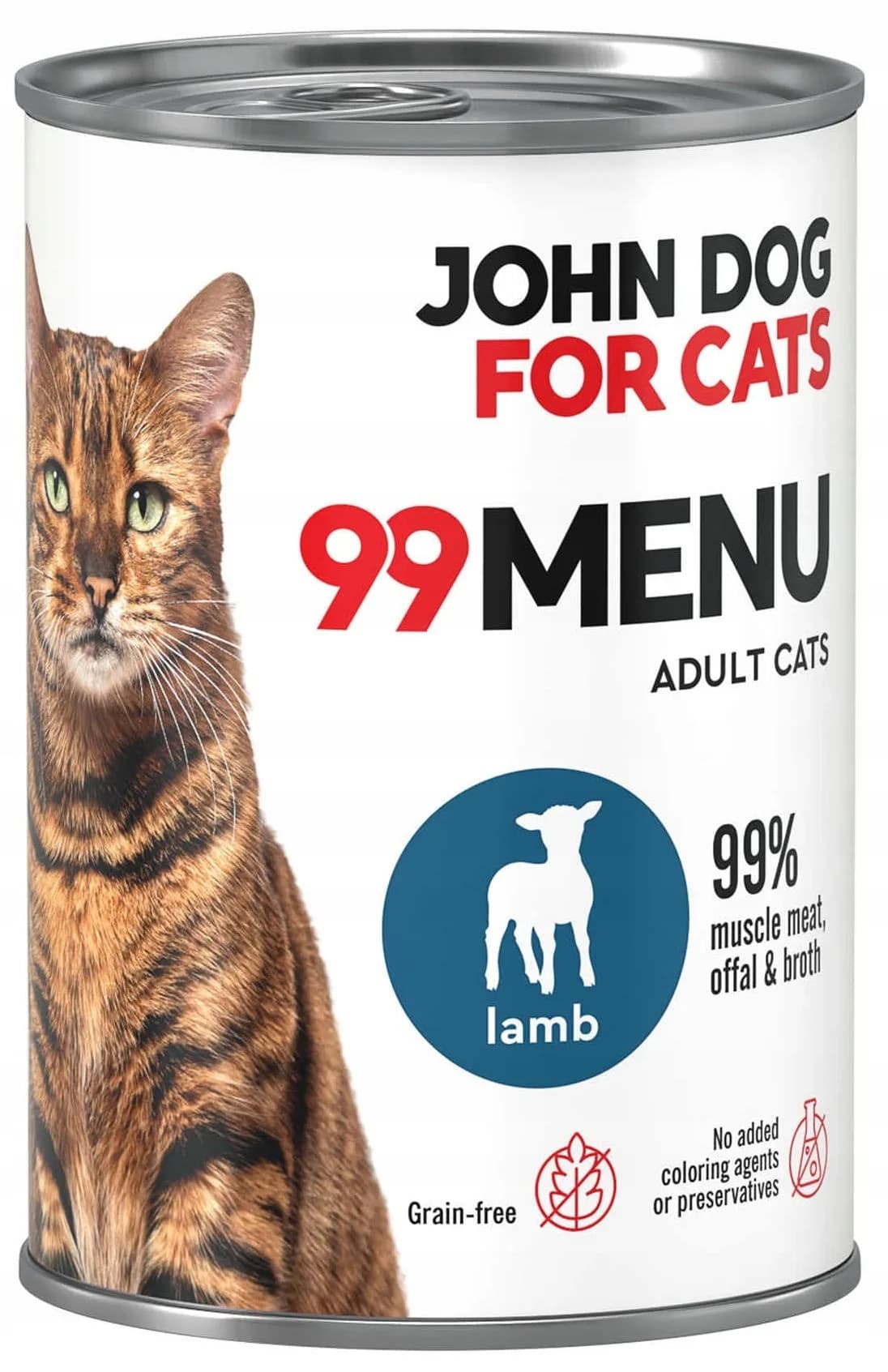 John Dog for Cats 99 MENU karma mokra z kurczakiem i jagnięciną dla dorosłych kotów 400 g