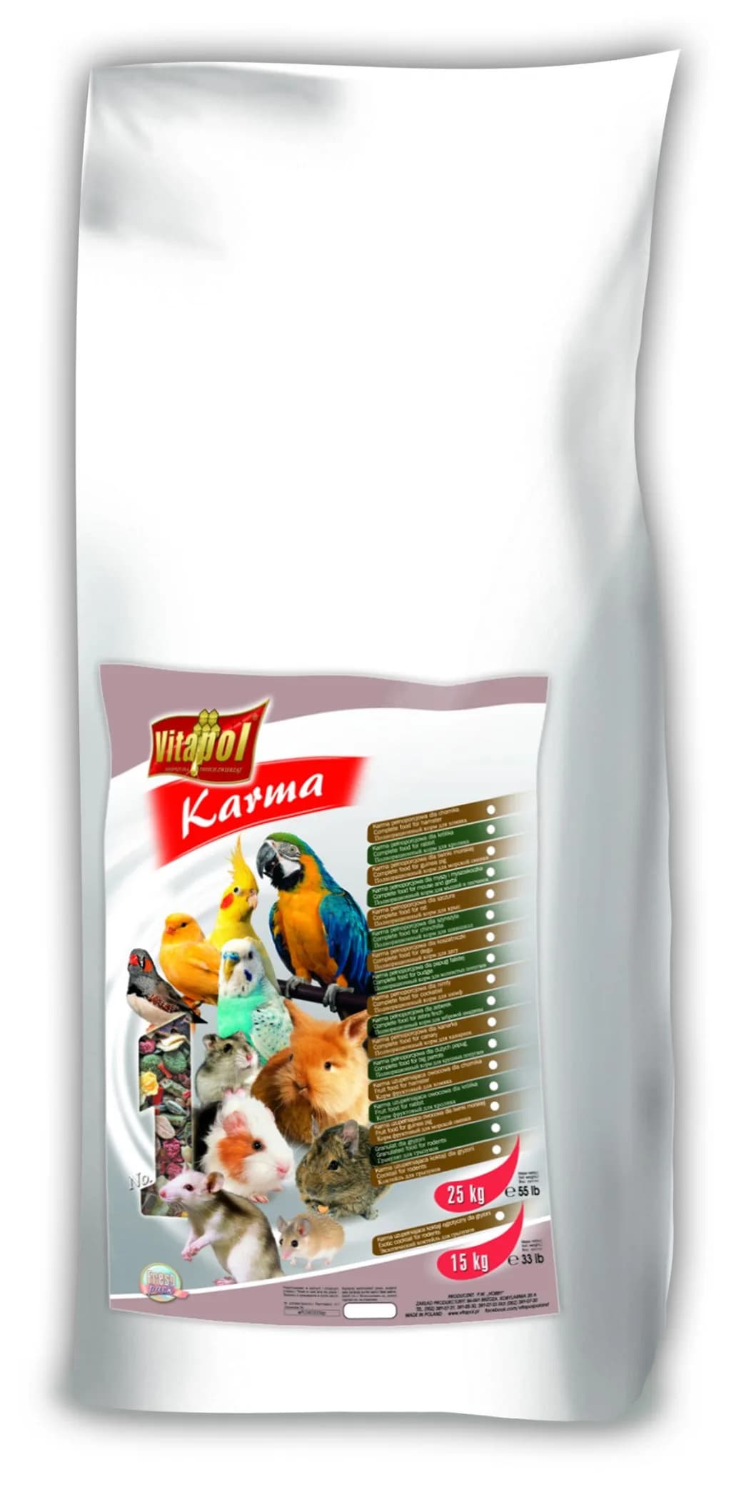 Vitapol Karma pełnoporcjowa dla papużki falistej - różna waga 20 kg