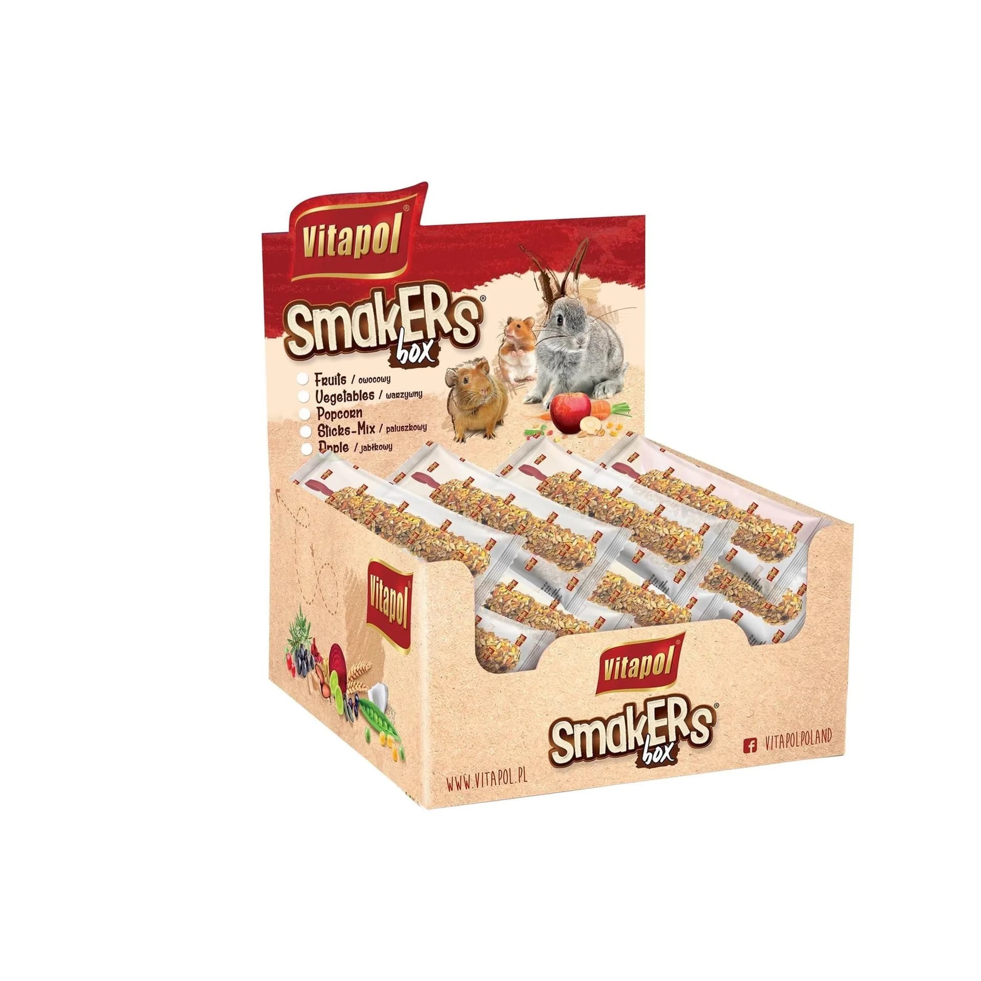 SMAKERS BOX OWOCOWY DLA GRYZONI I KRÓLIKA 12 szt/box