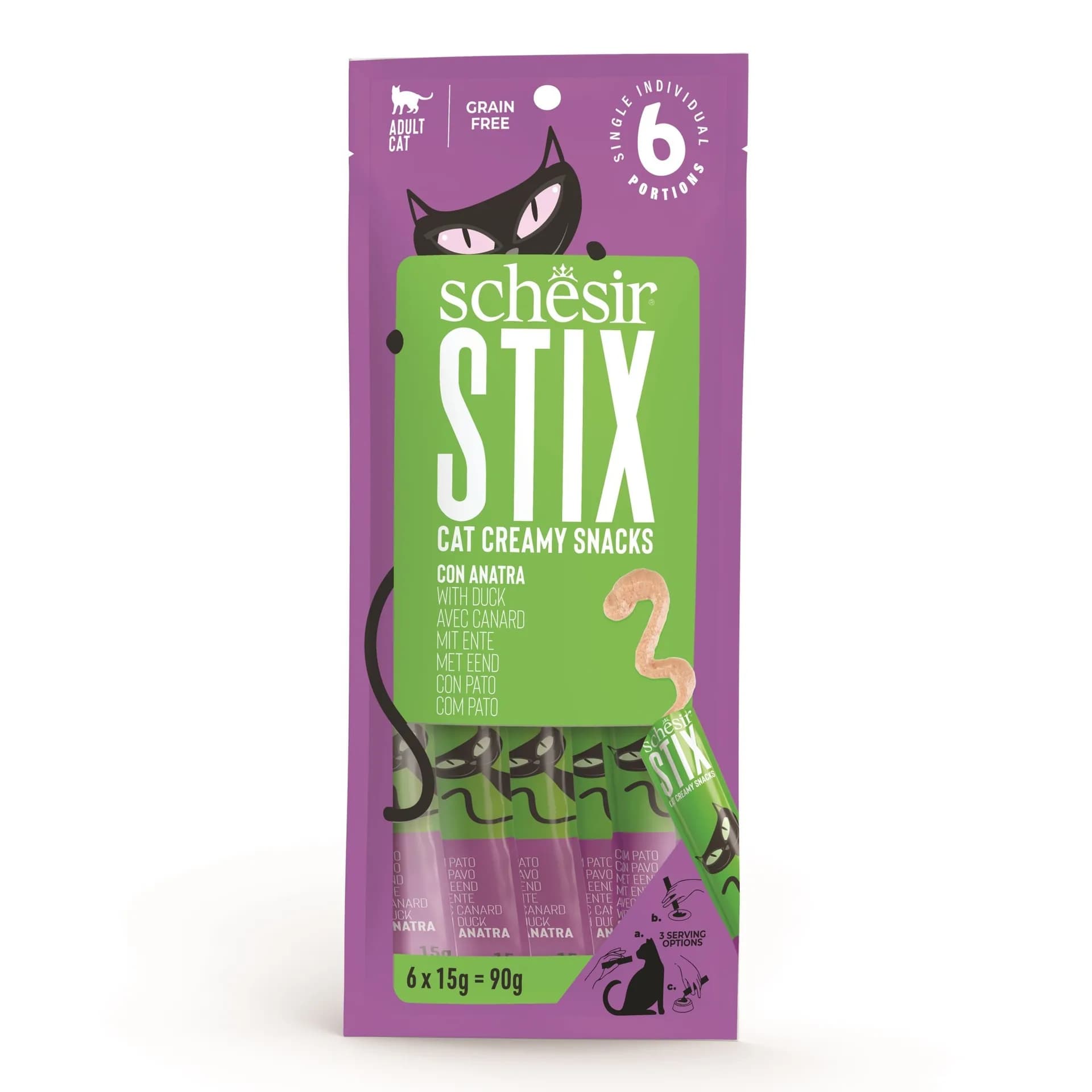 Schesir Stix przysmak dla kota kaczka 6 × 15 g