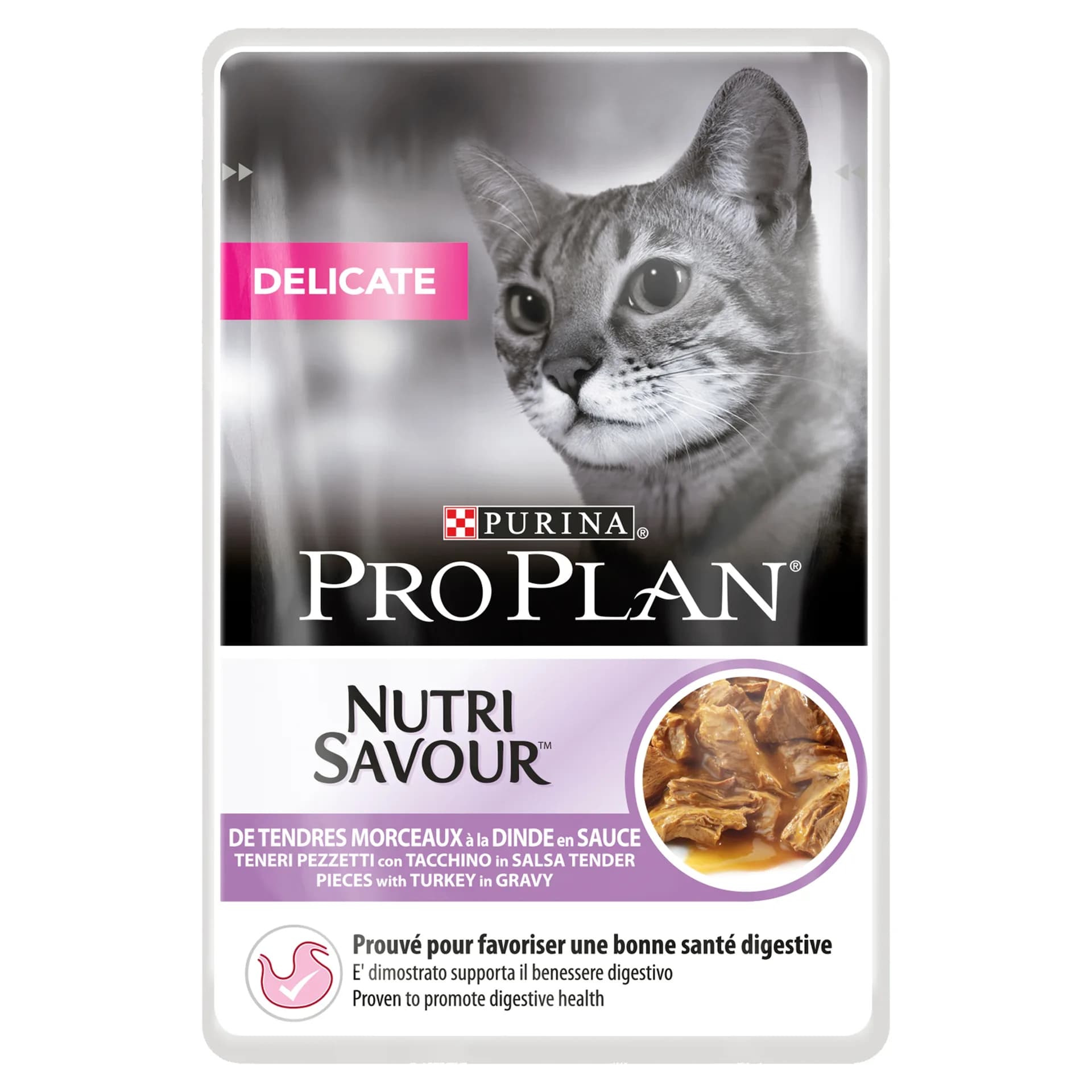 Purina Pro Plan Adult Delicate Digestion karma mokra z indykiem w sosie dla dorosłych kotów z wrażliwym układem pokarmowym