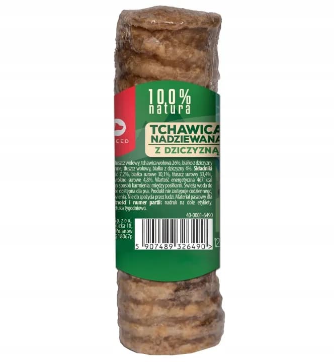 Przysmak dla Psa Maced Tchawica Wołowa Nadziewana z Dziczyzną Mała 120 g