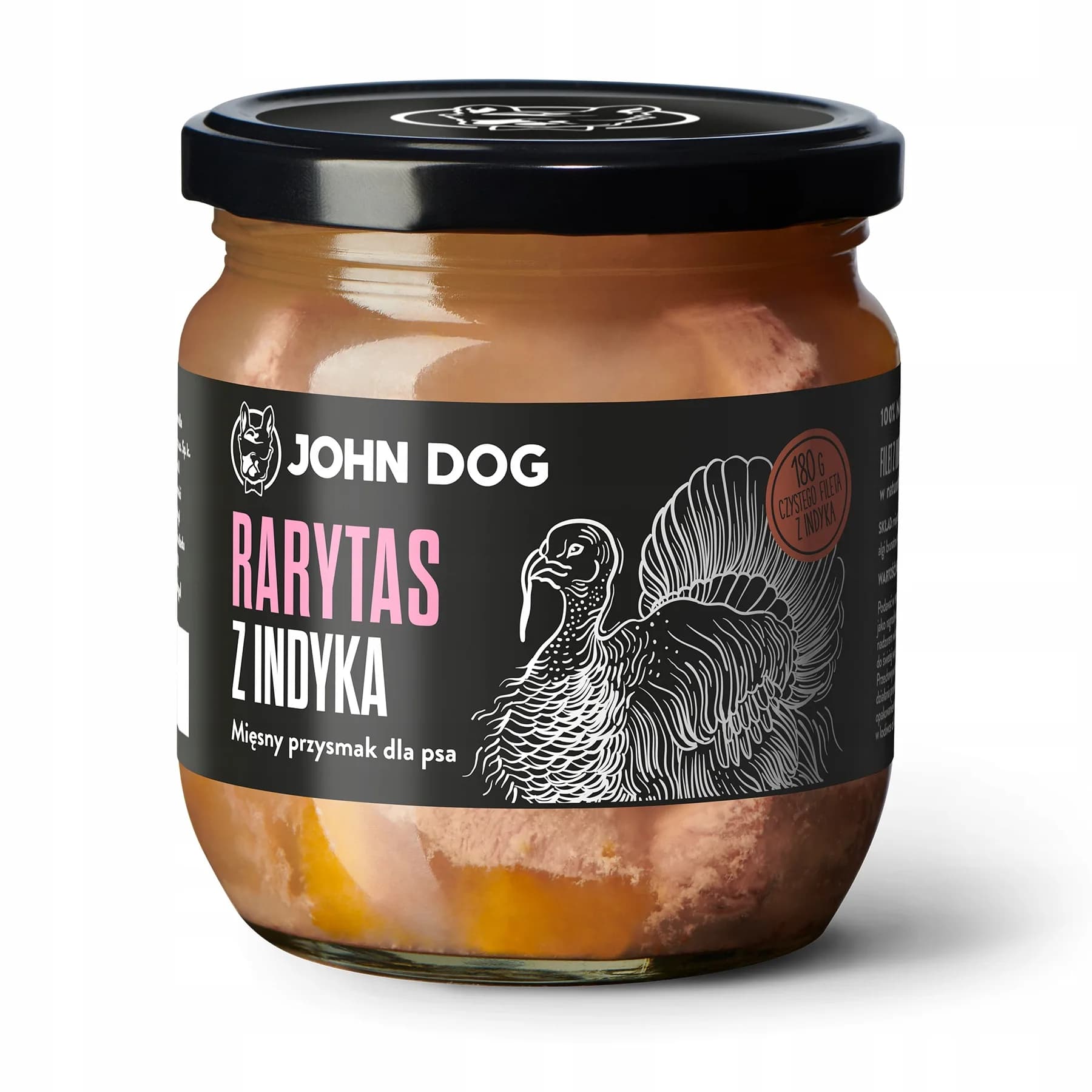 John Dog Rarytas Premium karma uzupełniająca dla psa z indyka, dyni i alg morskich 380 g