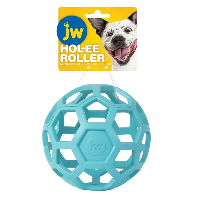 JW Pet hol-ee roller l ø14 cm teal – wytrzymała piłka dla psa do zabawy