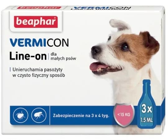 Beaphar Krople przeciwko pasożytom VERMIcon dla małych psów <15 kg