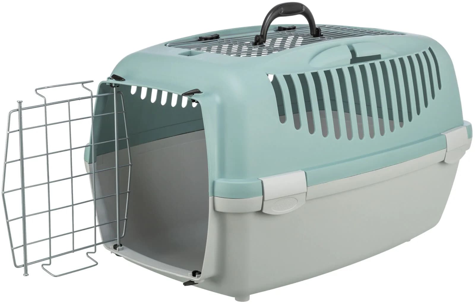 Trixie Capri 3 Open Top, transporter, dla psa, jasnoszary/szałwiowy, S: 40 × 38 × 61 cm