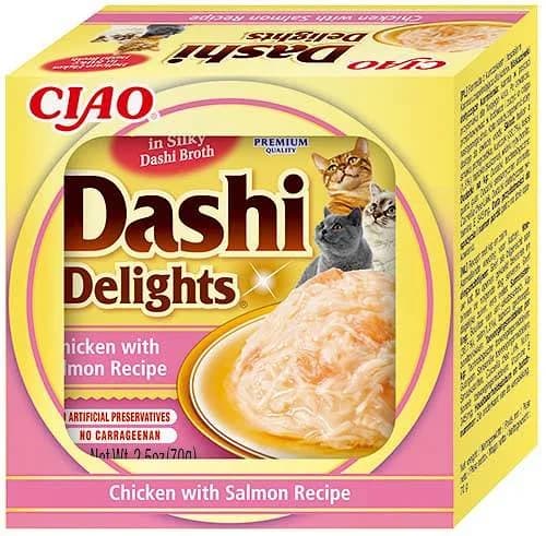 Inaba Dashi Delights karma mokra z kurczakiem i łososiem dla kotów 70 g