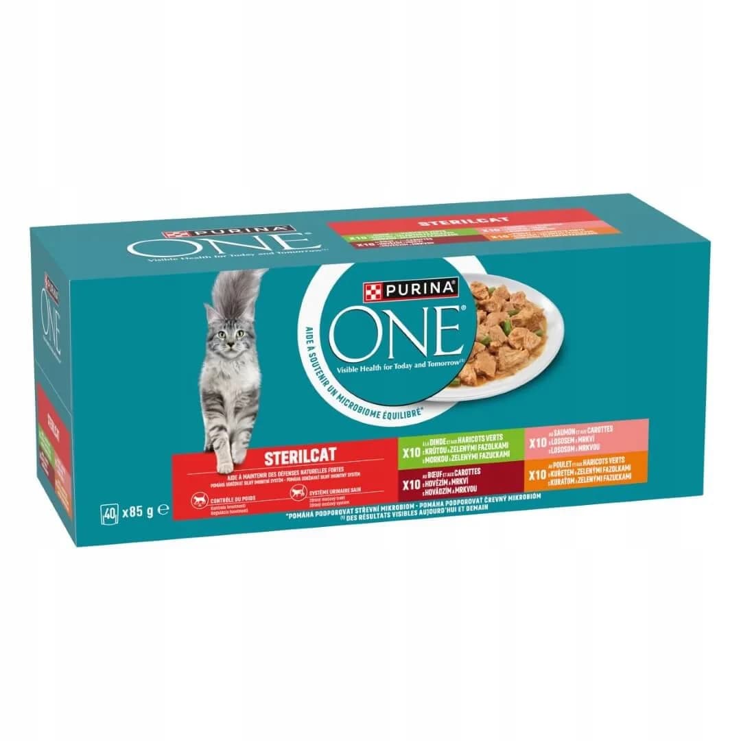 Purina One Sterilcat Mokra Karma Dla Kota Po Sterylizacji Mix Smaków 40 × 85 g