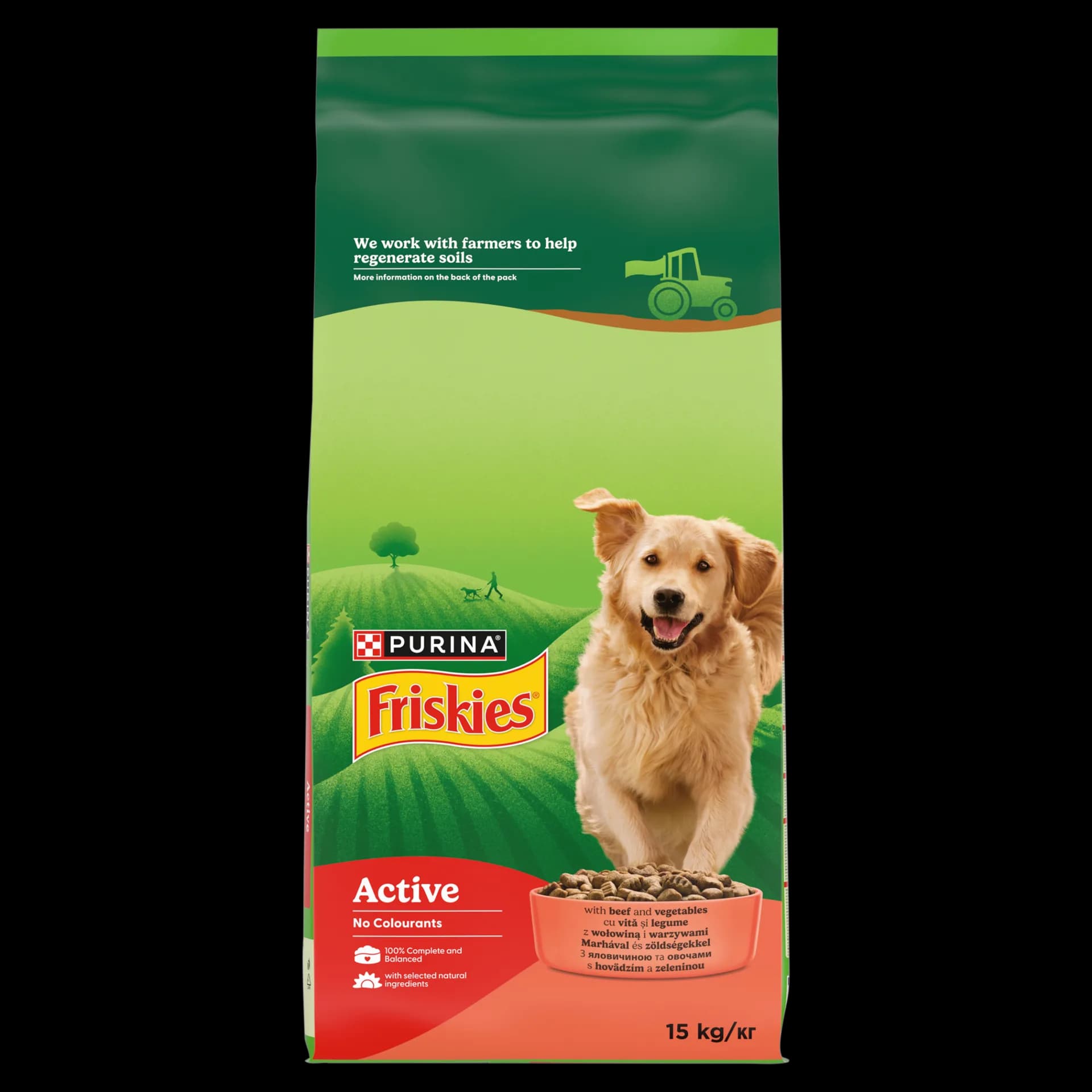 Friskies Active Karma dla dorosłych psów z wołowiną i warzywami 15 kg