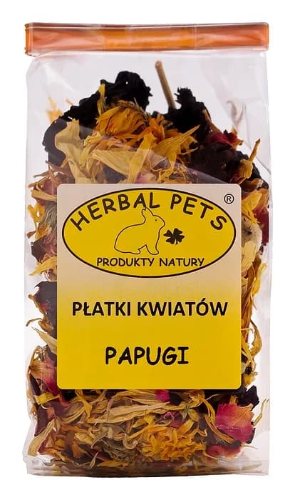Płatki kwiatów dla papug 30 g - uzupełniająca karma dla ptaków Herbal Pets