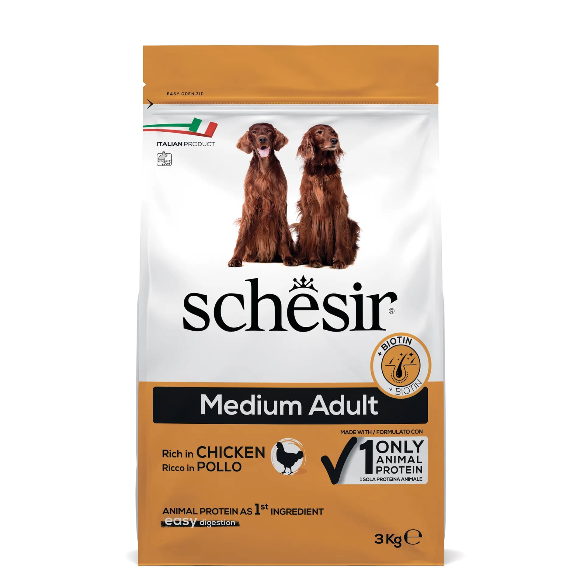 Schesir Original Medium Adult Rich in Chicken karma sucha z kurczakiem dla dorosłych psów średnich ras 3 kg