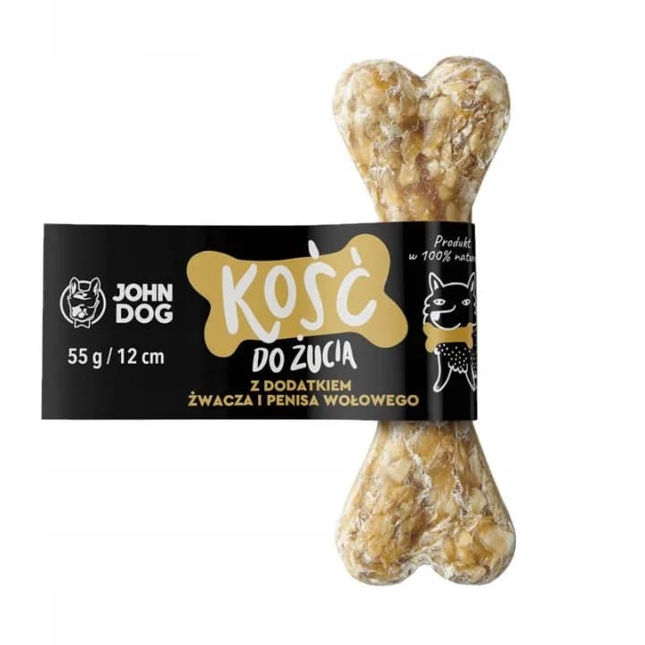 SMAKOŁYKI John Dog Kość do żucia ze żwaczem i penisem wołowym J/S 12 cm 1 szt