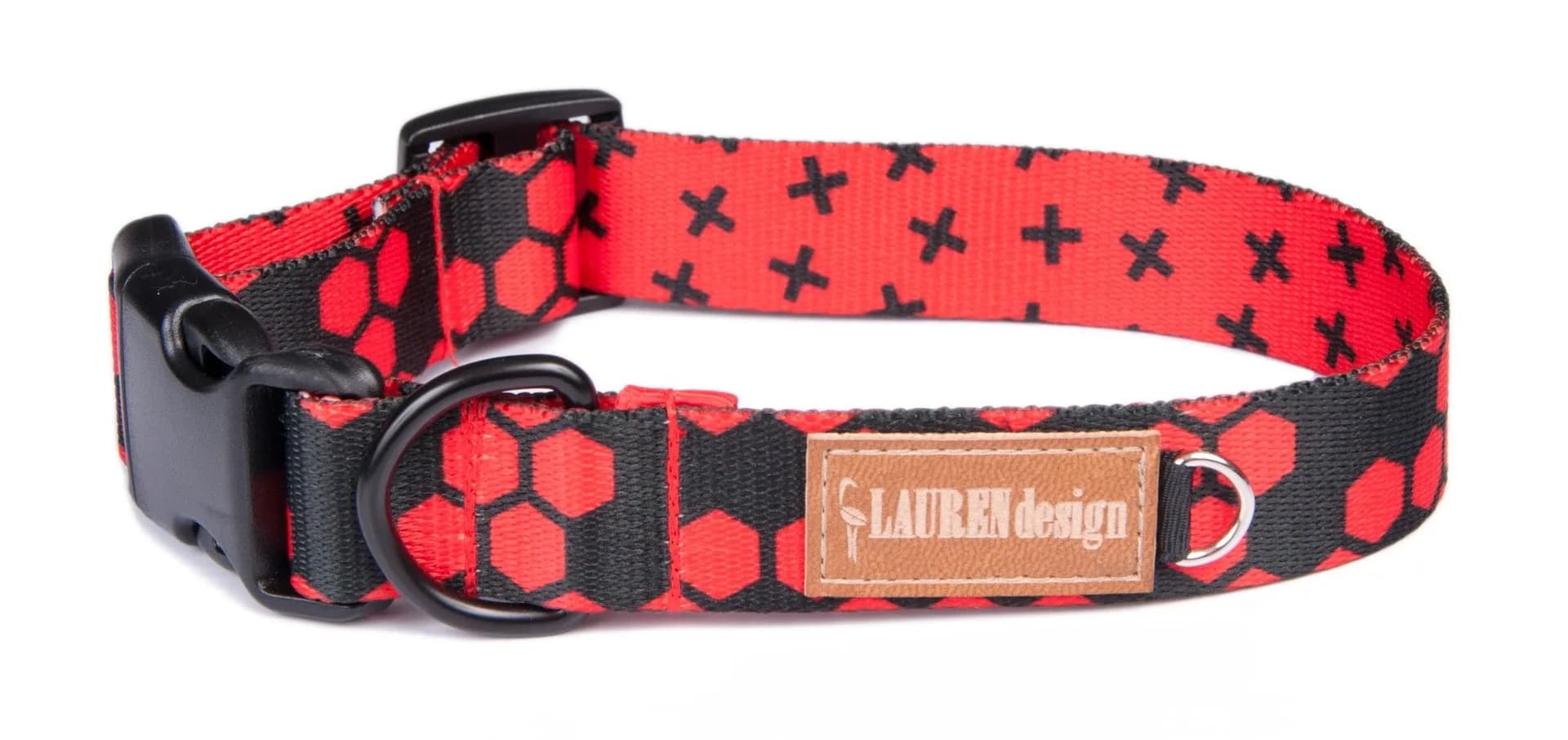LAUREN design Obroża z klamrą Hexagon COLOR dla psa - różne rozmiary S
