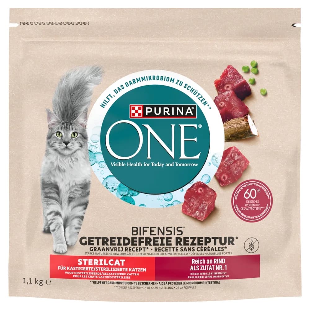 PURINA ONE Bifensis Sterilcat Karma dla kotów dorosłych bogata w wołowinę 1,1 kg
