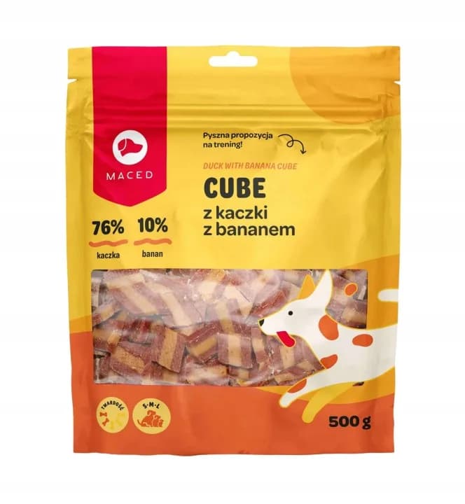 Przysmak dla Psa MACED Smakołyki Psów Cube z Kaczki z Bananem 500 g