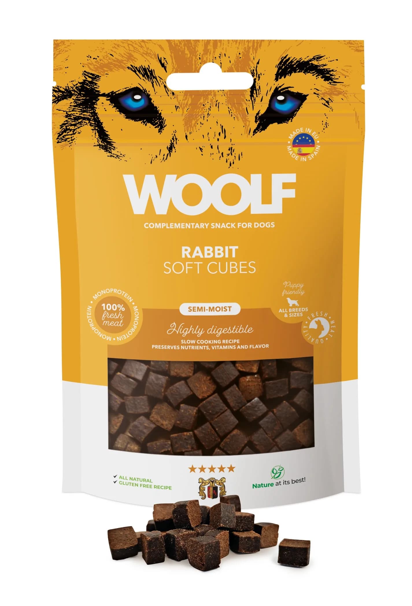 WOOLF SOFT CUBES RABBIT MONOPROTEIN Naturalny Przysmak dla Psa kostki z Królika100 g