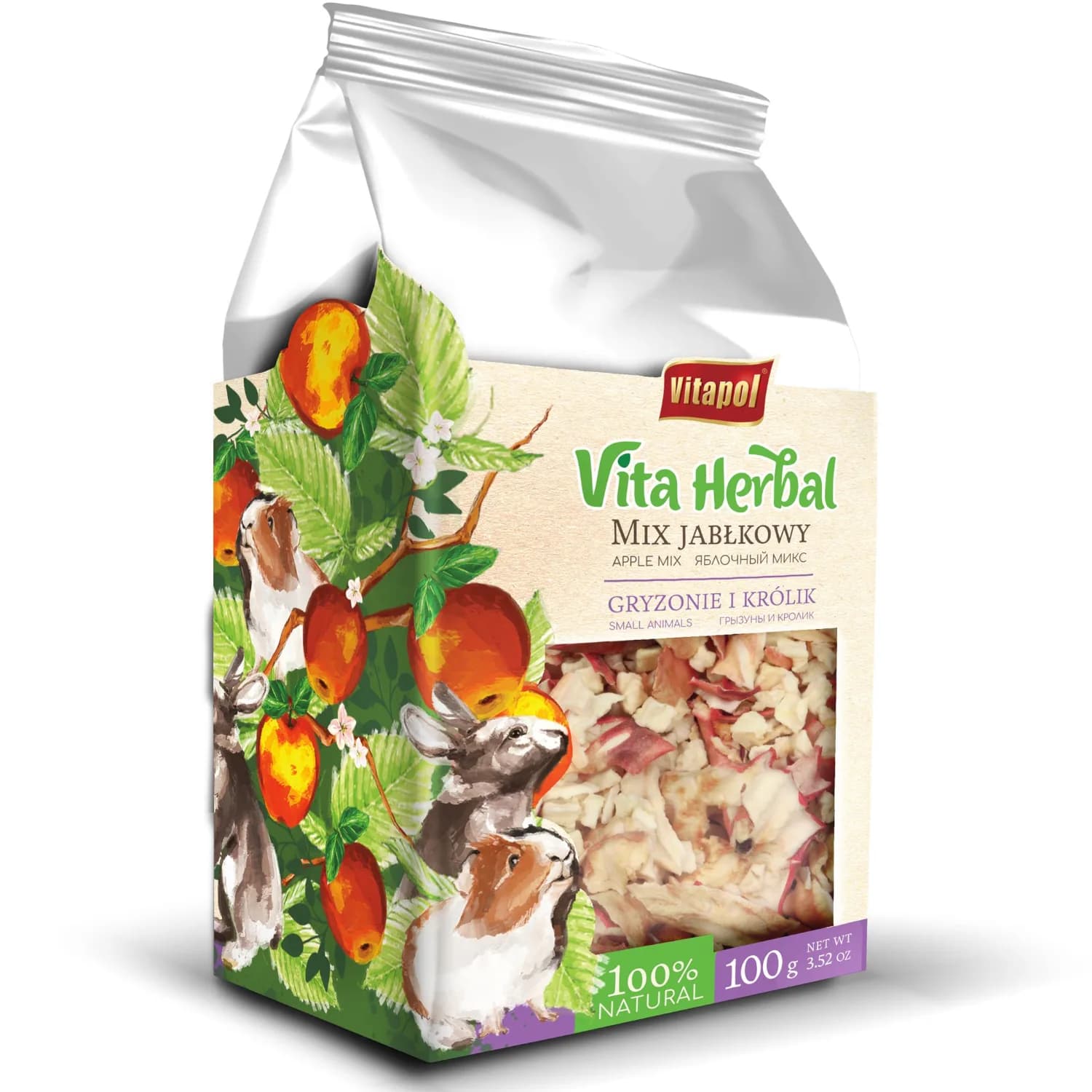 Vitapol Mix jabłkowy dla gryzoni i królika 100 g