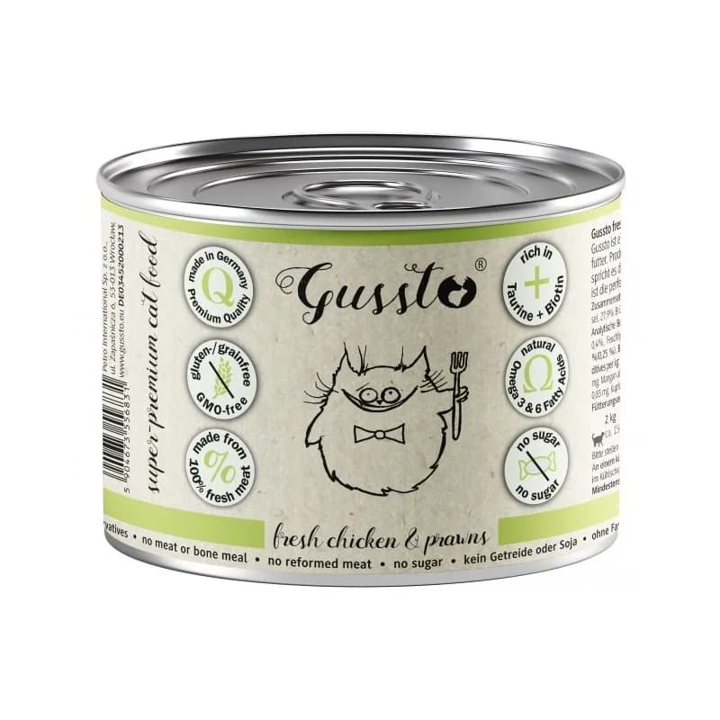 GUSSTO Cat karma dla kota puszka - Fresh Chicken and Prawns 200 g