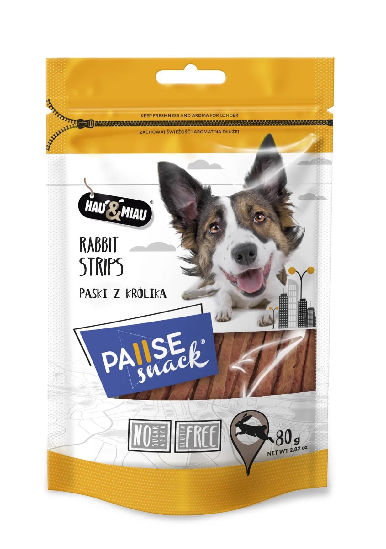 Hau&Miau Pausesnack przysmak dla psa paski z królika 500 g
