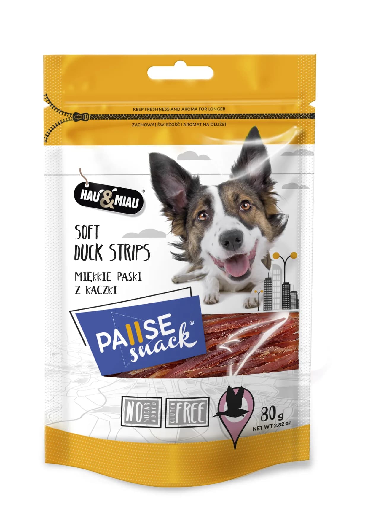 Hau&Miau Pausesnack przysmak dla psa miękkie paski z kaczki 500 g