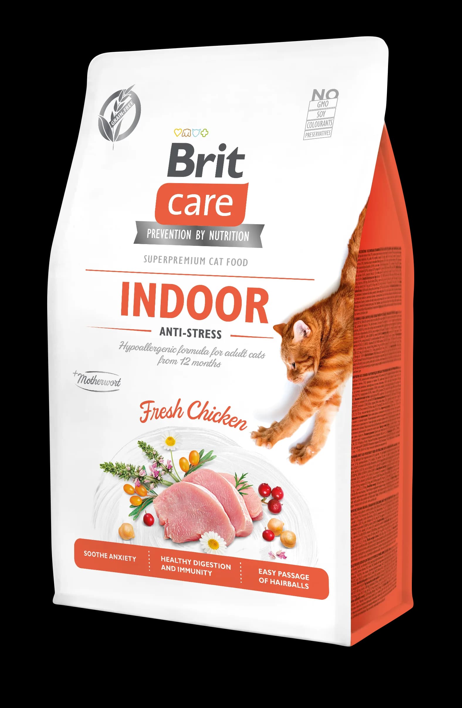 Brit Care Cat Grain Free Indoor Anti-Stress Fresh Chicken sucha karma dla kotów 400 g