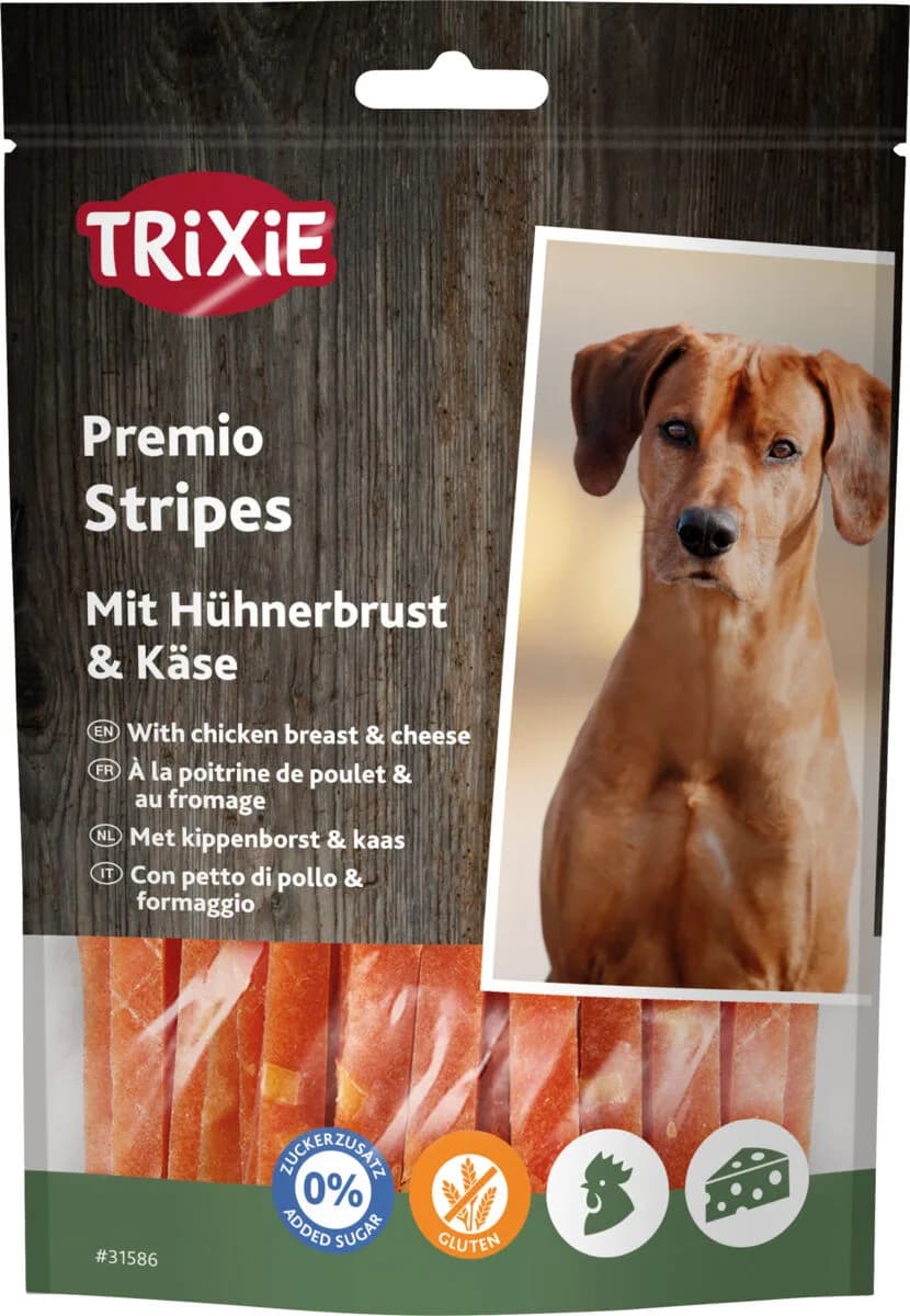 Snacki PREMIO - Paski z serem i kurczakiem - light - 100 g