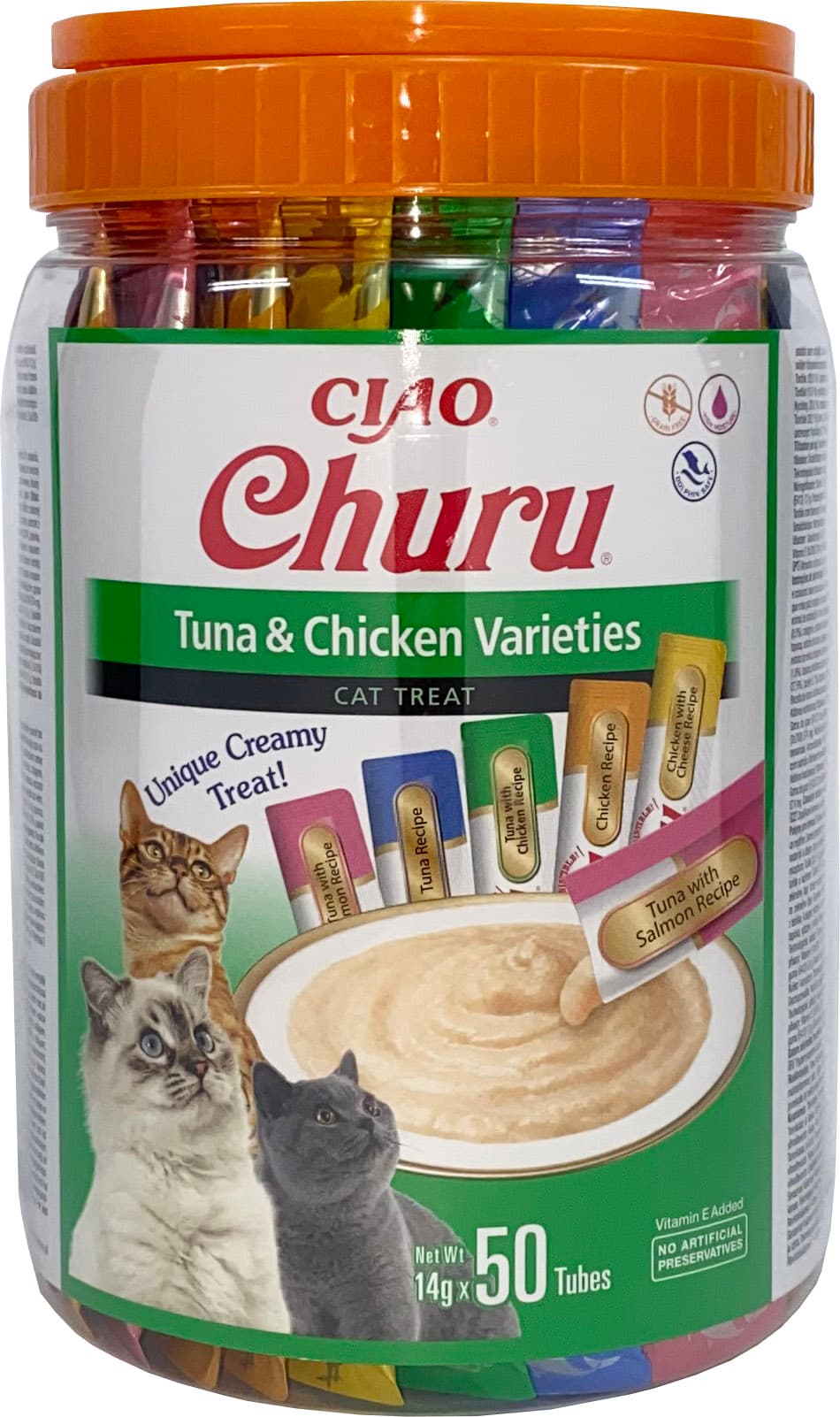 INABA CAT CHURU VARIETIES TUNA & CHICKEN 50 × 14 g (700 g) SŁOIK