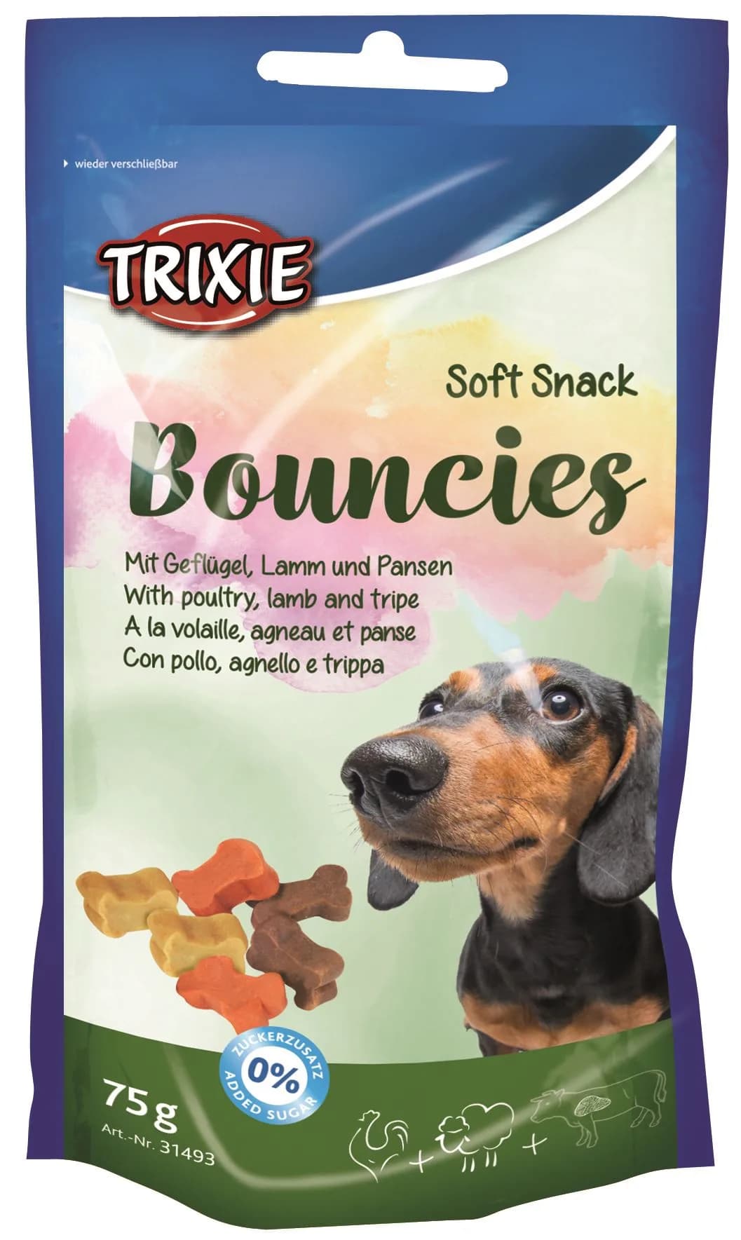 Przekąski dla szczeniaka i małego psa - Bouncies Jagnięcina i Flaczki 75-140 g 140 g