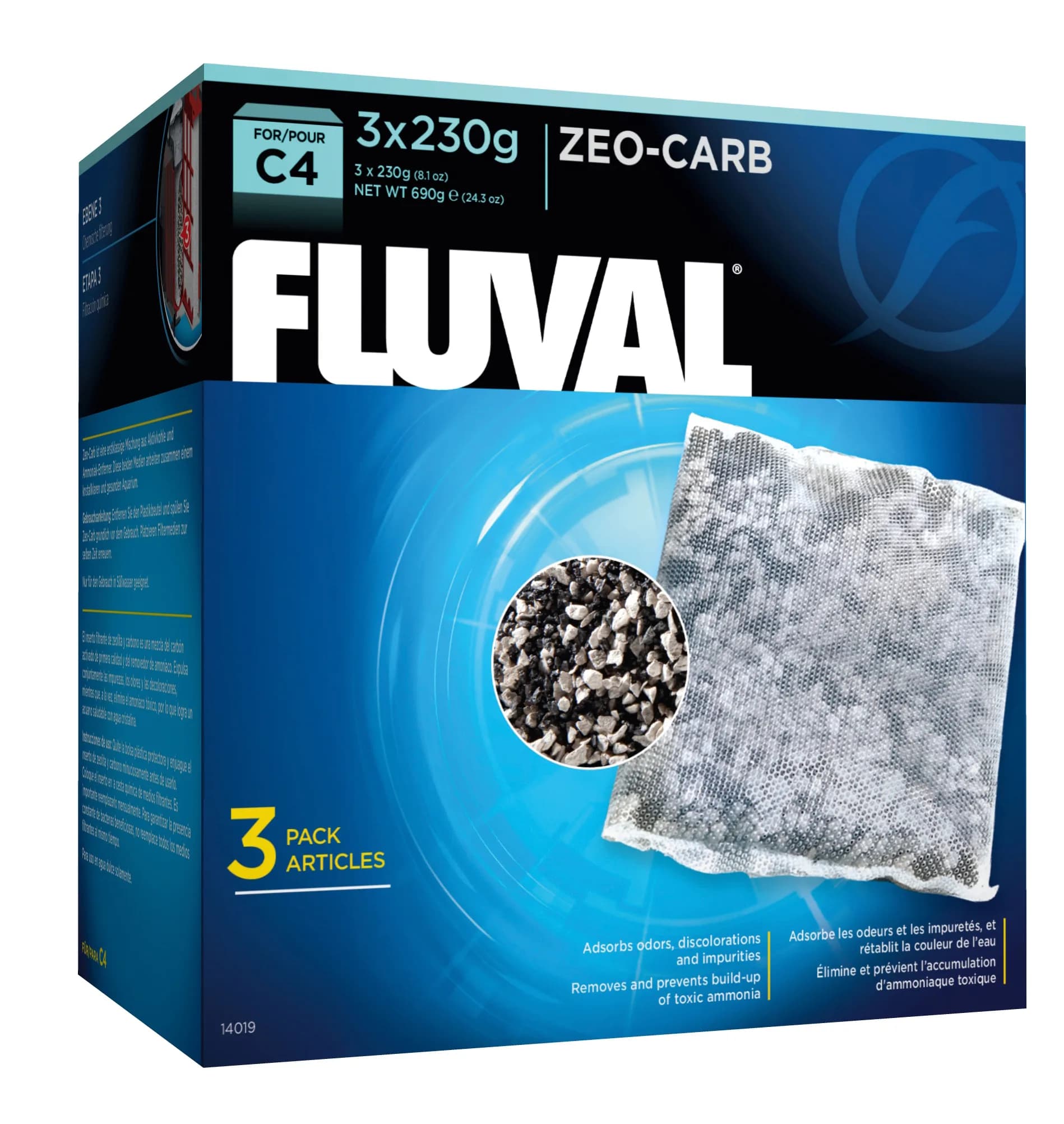 Fluval Zeo Carb wkład filtracyjny do filtrów C2 C3 i C4 3 szt.