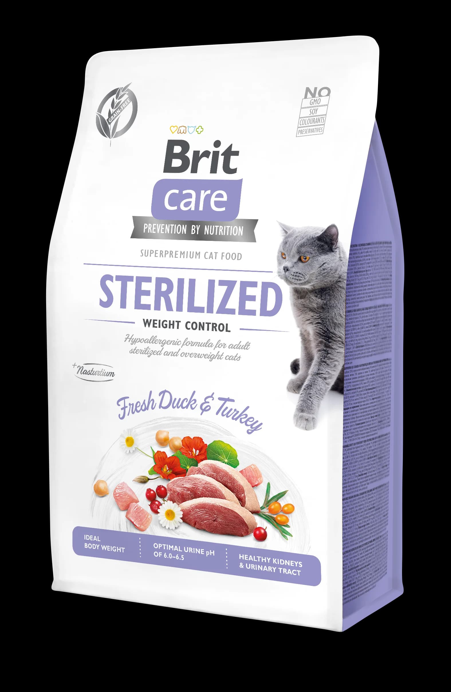 Brit Care Cat Grain Free Sterilized Weight Control Fresh Duck & Turkey sucha karma dla kota z kaczką
