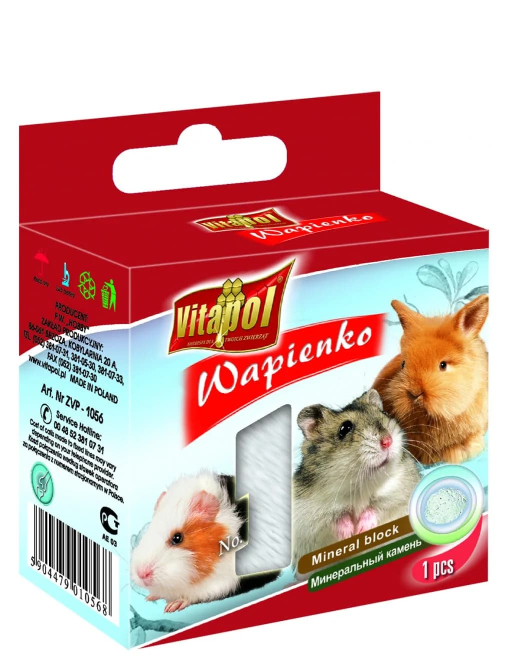 Vitapol Kostka wapienna naturalna dla gryzoni i królika 40 g