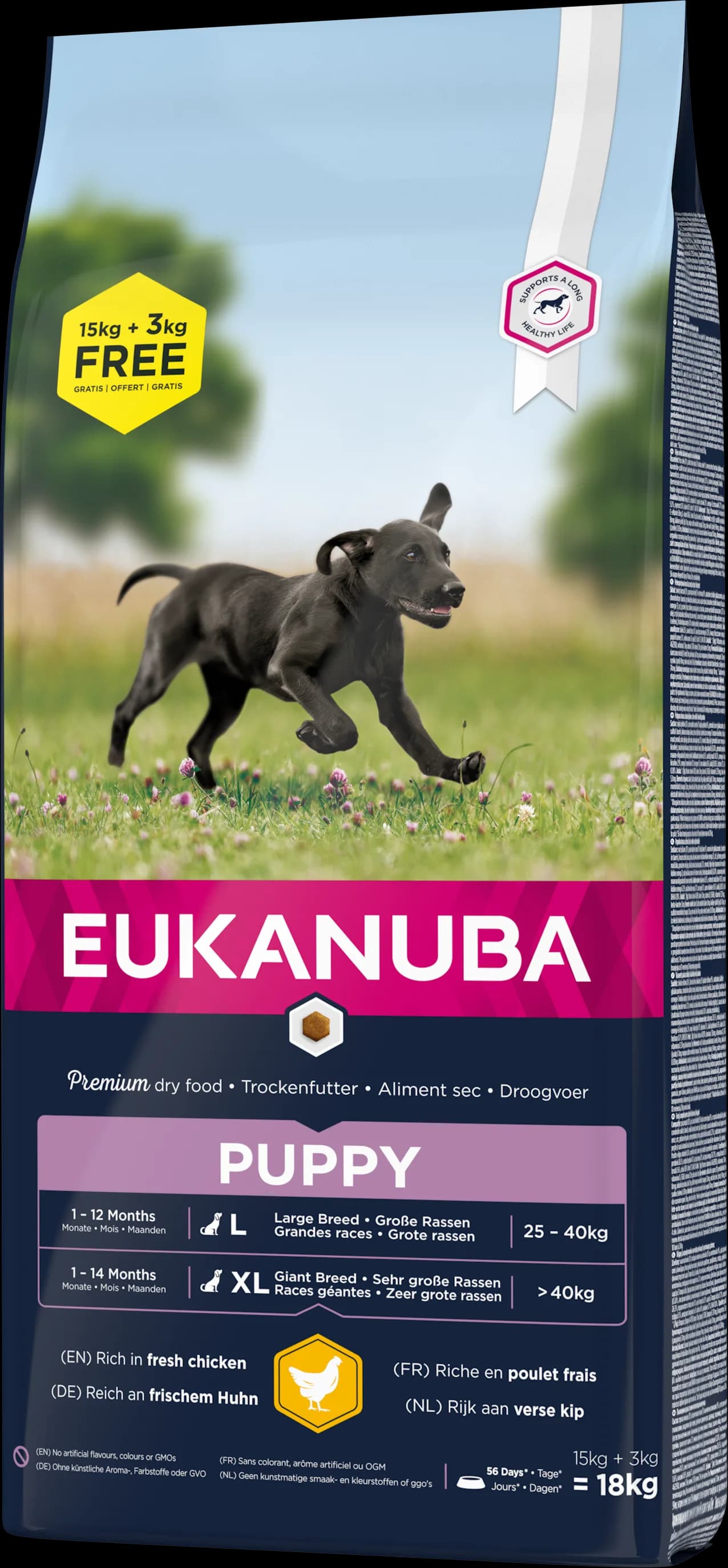 EUKANUBA sucha karma dla szczeniąt dużych ras świeży kurczak 15+3 kg