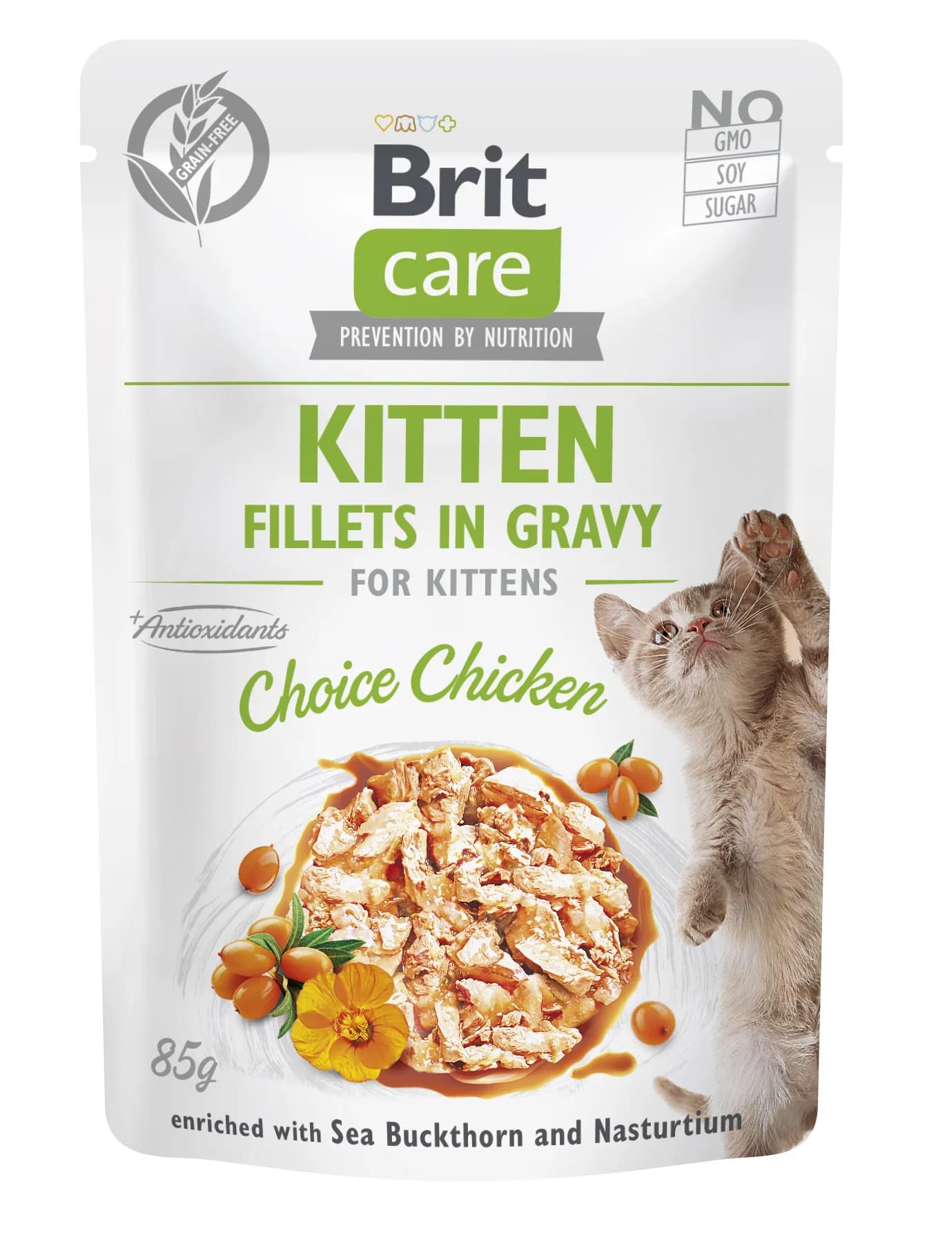 Brit Care Pouch Kitten Fillets in Gravy with Choice Chicken mokra karma dla kociąt z kurczakiem 85 g