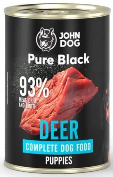 John Dog Pure Black Junior karma mokra dla szczeniąt jeleń