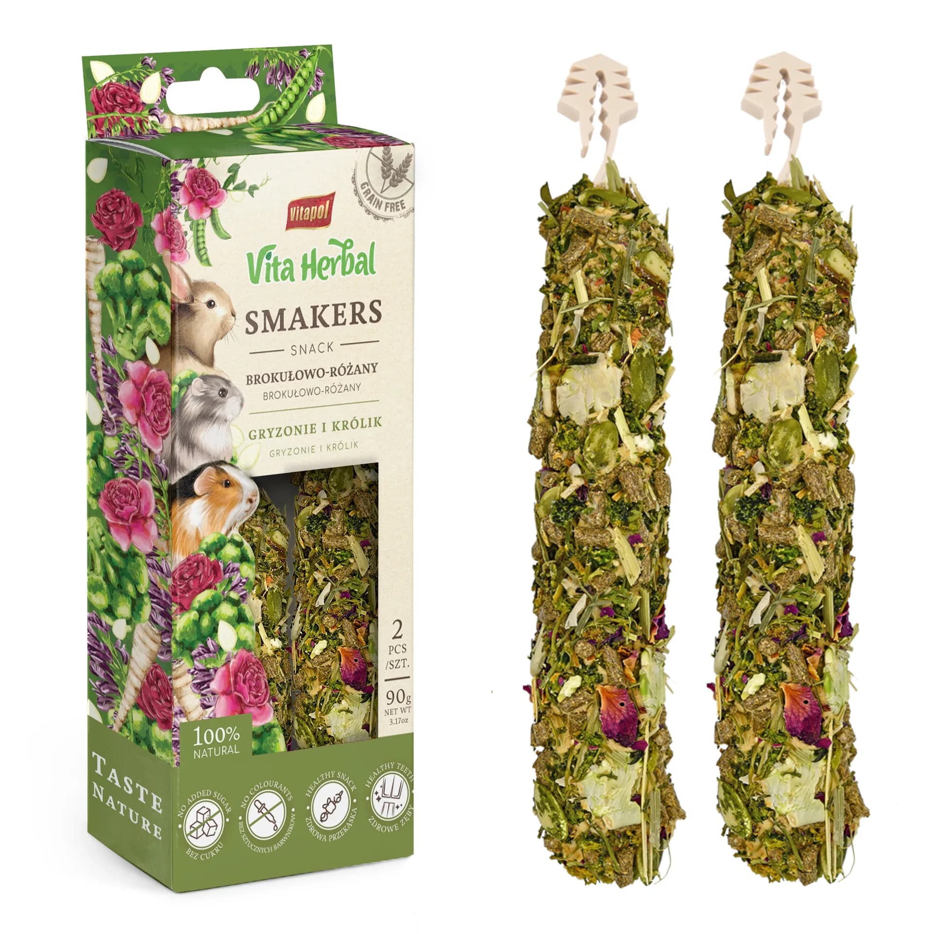Vitapol Vita Herbal Smakers brokułowo-różany dla gryzoni i królika 90 g 1 szt.