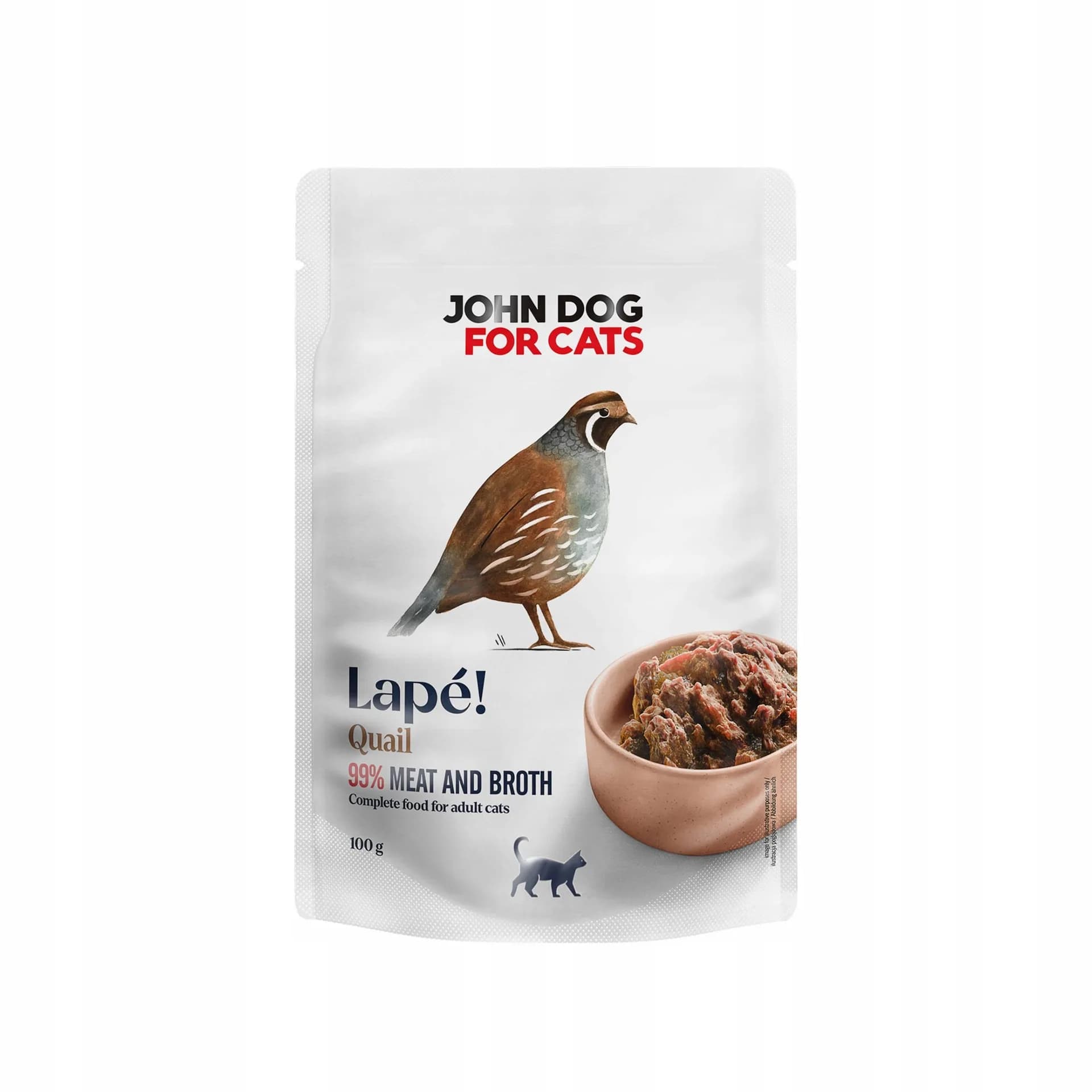 Monobiałkowa karma mokra dla kota Przepiórka Lapé John Dog for Cats 100 g