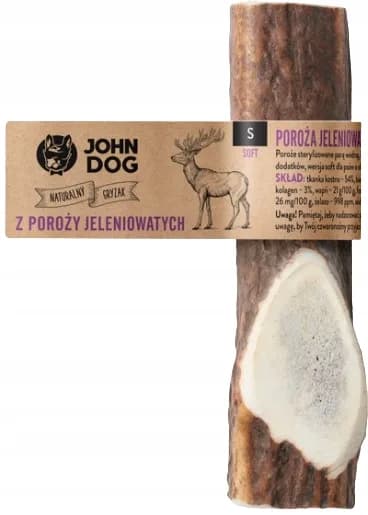 NATURALNY GRYZAK POROŻE JELENIA DLA PSA SOFT S John Dog około 9 cm