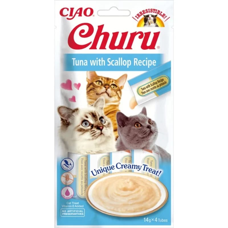INABA CAT CHURU TUNA WITH SCALLOP 4 × 14 g