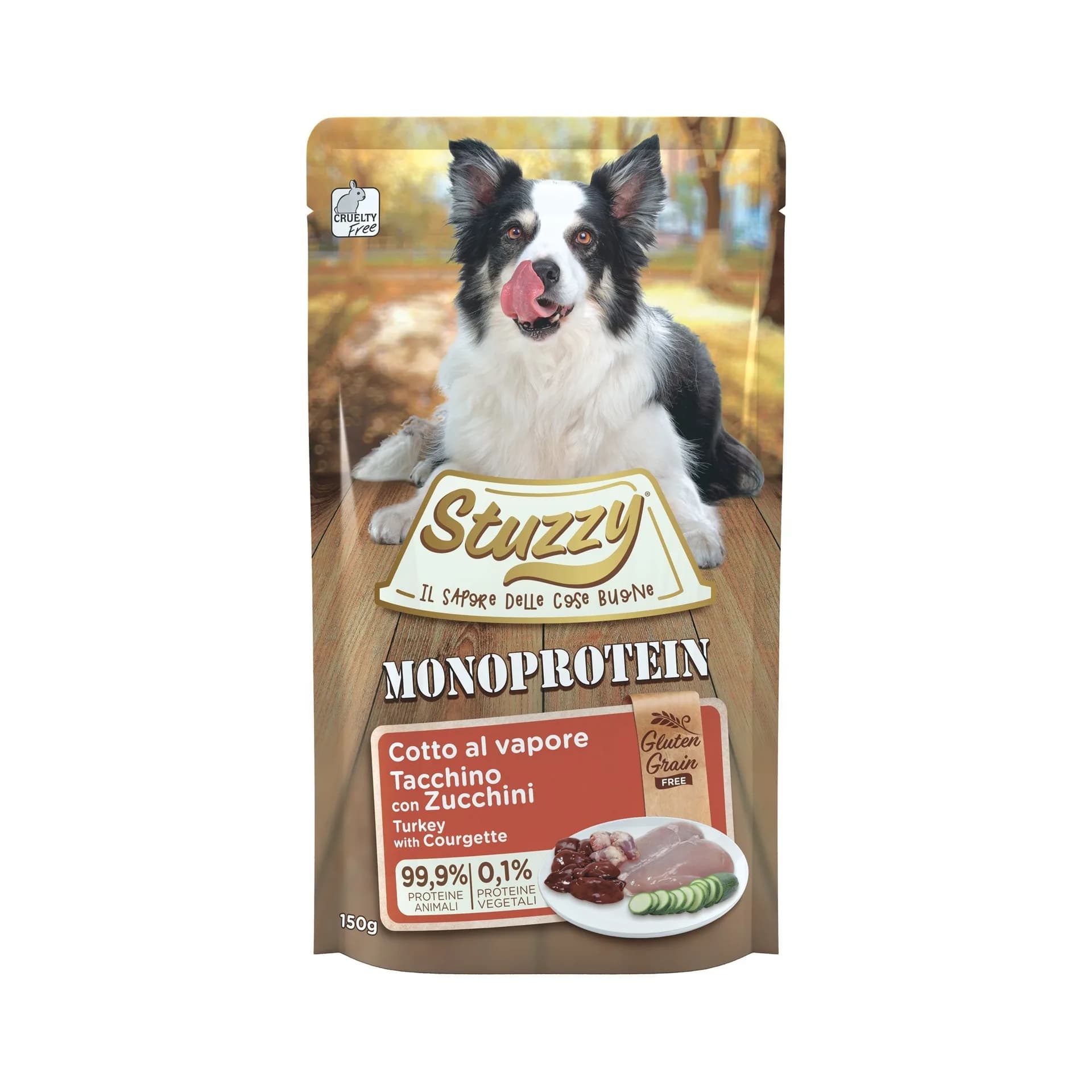 Monoprotein karma mokra dla psa świeży indyk z cukinią pasztet 150 g saszetka