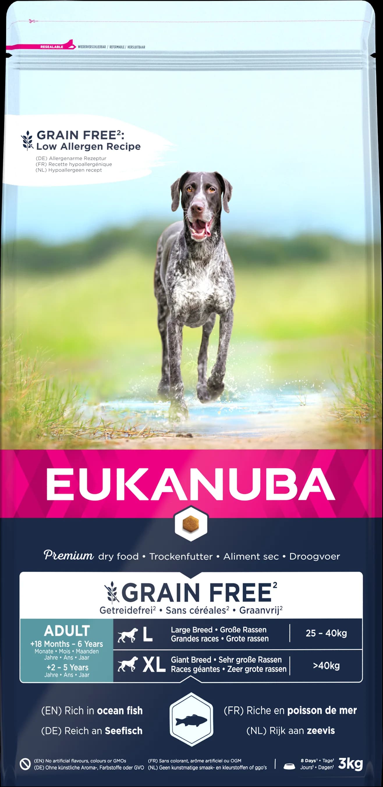 Eukanuba Grain Free Adult Large Breed karma sucha z rybami oceanicznymi i łososiem dla dorosłych psów dużych ras