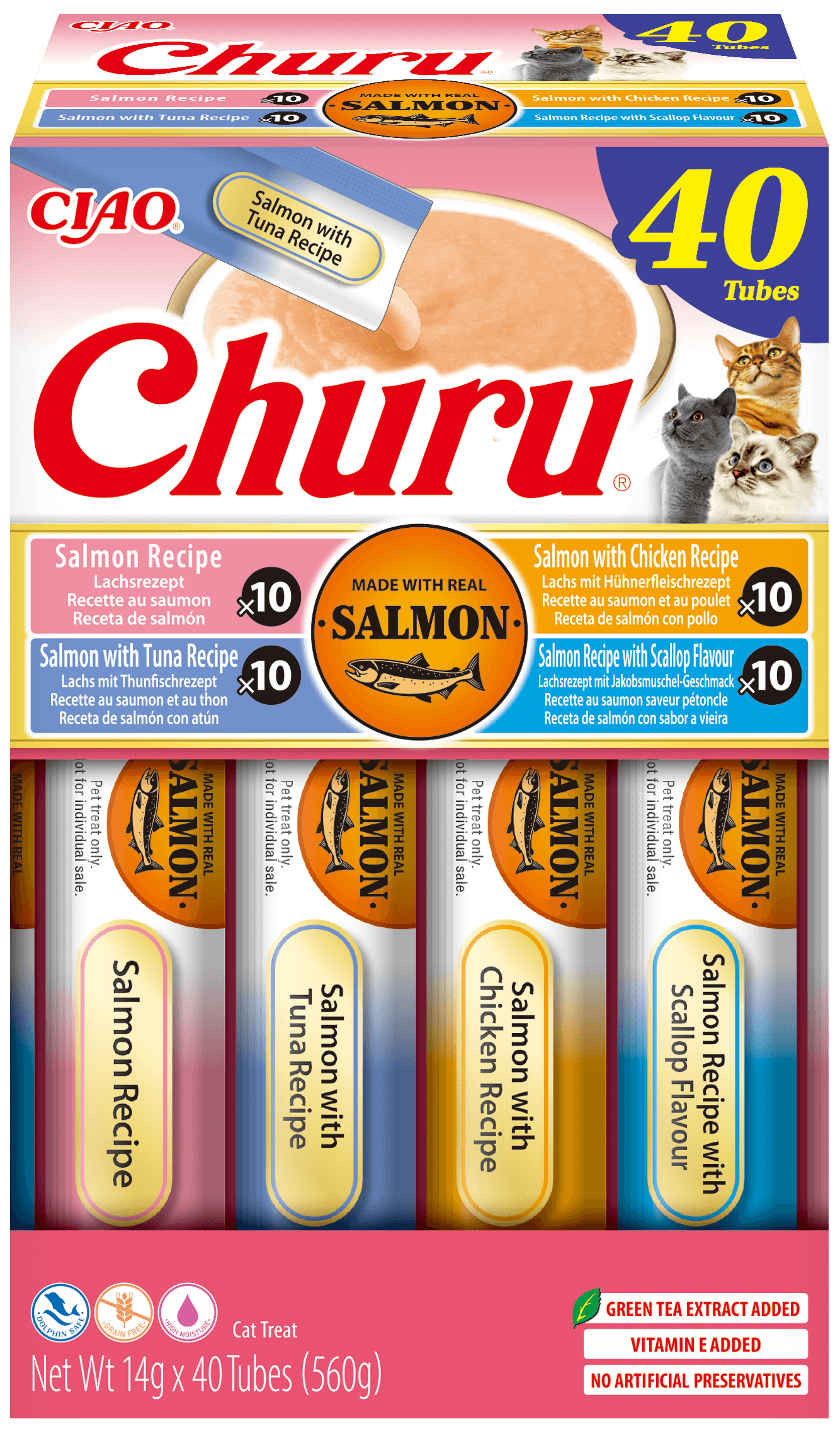 Inaba Cat Churu 40P Churu Salmon 40 × 14 g (560 g)