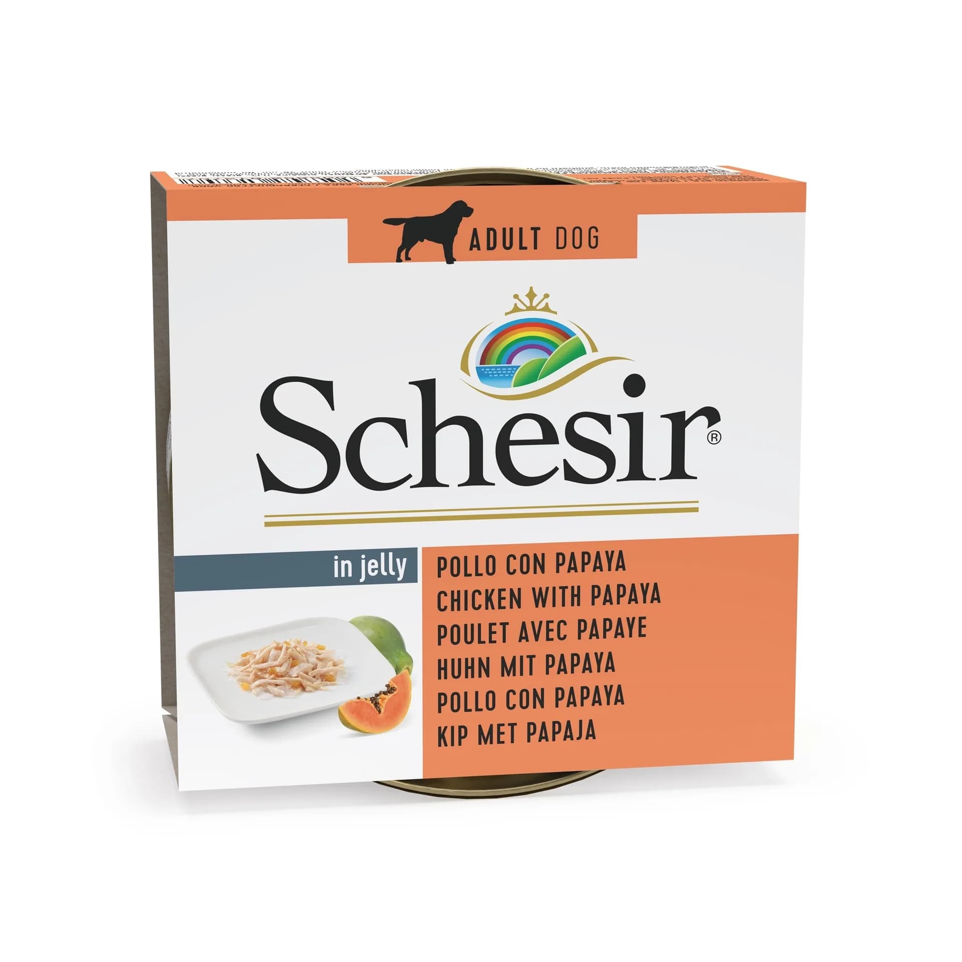 Schesir Karma mokra dla psa kurczak z papają w galarecie 150 g
