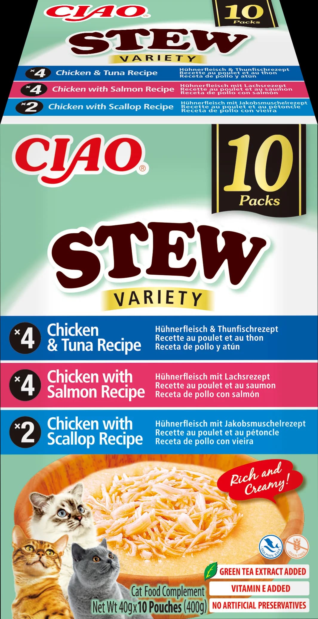 Inaba Multipack Uzupełniająca karma dla kotów mix smaków z kurczakiem 10 × 40 g