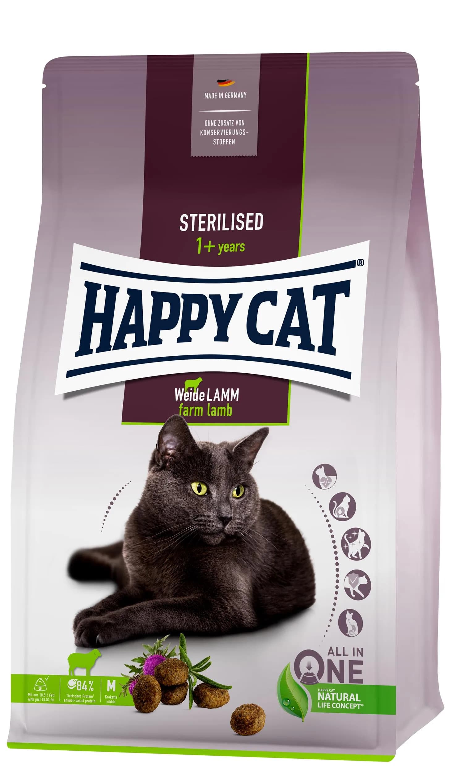 Happy Cat Sterilised Farm sucha karma dla kotów po sterylizacji jagnięcina